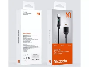 کابل Type C مک دودو Mcdodo CA-1080 Digital HD Super Charge Data cable طول 1.2 متر توان 66 وات ( ارسال سریع و پلمپ شرکتی )
