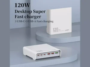 پاور هاب یو اس بی و تایپ سی سوپر فست شارژ 120 وات الدینیو LDNIO 120W Multi-ports Desktop Charging Station Q605