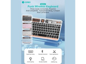 کیبورد بی سیم با طراحی شفاف کوتتسی coteetci 84012 Punk Wireless Keyboard