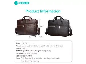 کیف اداری چرم اصل کوتتسی Coteetci Business Briefcase 14033