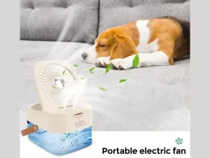 پنکه رومیزی، مرطوب کننده هوا و چراغ خواب رومیزی Desktop Fan, Night Light, Humidifying Fan 2.5L Q7