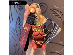 جاکلیدی فانتزی طرح بولداگ Y Baimao original cool bulldog keychain