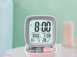ساعت زنگ‌دار صوتی رومیزی شارژی Small Computer Electronic Alarm Clock GW-8152