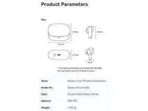 هندفری بلوتوثی 5.3 بیسوس BASEUS Bowie M2S True Wireless Earphones NGTW350101