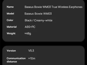 هندزفری بلوتوث 5.3 بیسوس BASEUS Bowie WM03 True Wireless Earphones NGTW330302