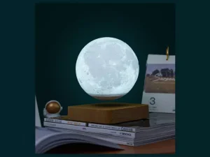 چراغ خواب رومیزی ماه شناور مغناطیسی پرینت سه بعدی معلق Magnetic levitation moon lamp romantic light levitation 3D printing