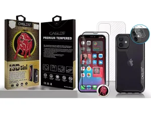 پک 5 کاره گلس نانو جلو و عقب، گلس لنز دوربین، گارد محافظ و برچسب مگنتی هولدر آیفون 11 پرو کیس‌لس Pack of 5 caseless models suitable iPhone 11 Pro