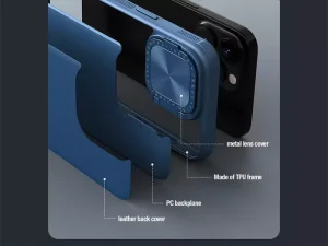 قاب محافظ آیفون 15 پرومکس نیلکین Nillkin Camshield Prop Leather Camera protective cover case Apple iPhone 15 Pro Max