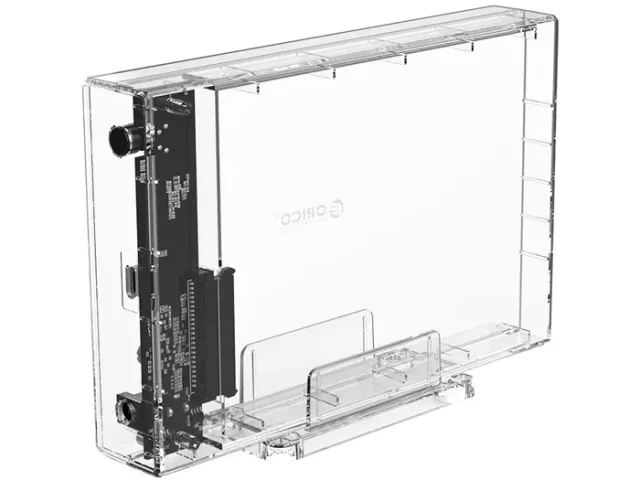 باکس هارد درایو 3.5 اینچی اوریکو ORICO 3159C3-G2-EU-CR-BP Transparent Series 3.5-inch Type-C Hard Drive Enclosure with Holder