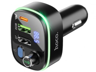 شارژر فندکی سریع و FM پلیر هوکو HOCO Car charger Fast PD20W+QC3.0 BT FM transmitter E62