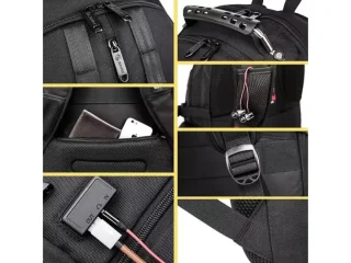 کوله پشتی ضد آب لپ تاپ 17 اینچ با دو درگاه یو اس بی و آی یو ایکس بنج Bange BG-1901 Ransel Hitam Backpack Pria Tas 17 Inch