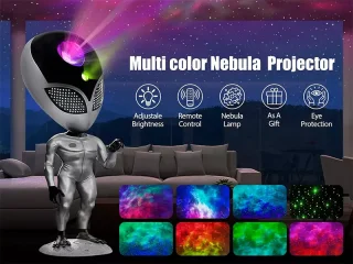 پروژکتور ستاره نور شب مدل آدم فضایی با چرخش 180 درجه valktech Night Light Star Projector
