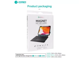 کاور کیبورددار مگنتی آیپد 12.9 اینچ کوتتسی Coteetci Magnetice Sphit Keyboard Lither Case Ipad 12.9 64009