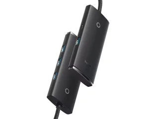 هاب یو اس بی چهار پورت با کابل یک متری بیسوس Baseus WKQX030101 Lite Series 4-Port USB-A HUB Adapter