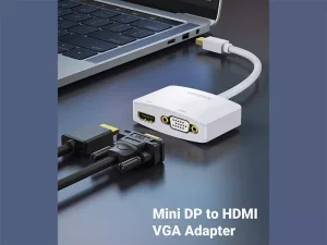 مبدل مینی دیسپلی پورت به وی جی ای و اچ دی ام آی یوگرین Ugreen Mini Displayport 20421 Lightning to HDMI VGA Converter Adapter_J43