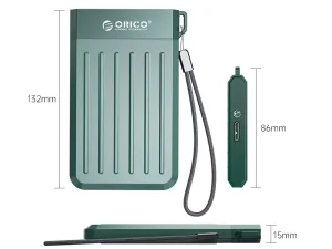 محفظه هارد دیسک ۲.۵ اینچ اوریکو ORICO 2.5 inch M25C3-GR USB3.1 Gen1 Type-C Hard Drive Enclosure