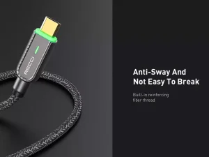 کابل فست شارژ هوشمند میکرویو اس بی 2.4 آمپر یک متری رسی RECCI RS02M MICRO USB FAST CHARGING CABLE