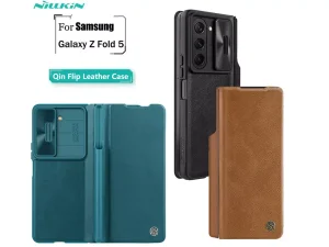 کیف محافظ سامسونگ زد فولد 5 نیلکین Nillkin Samsung Galaxy Z Fold 5/W24 Qin Pro leather case