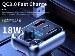 شارژر فندکی و گیرنده بلوتوثی تایپ سی و یو اس بی 20 وات کانفلون Konfulon JK71 Car Adapter Fastcharger Car Bluetooth