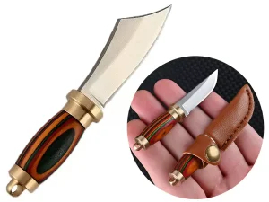 چاقو آنباکسینگ قابل آویز از دسته کلید با کیف چرمی mini knife sharp small machete off knife portable