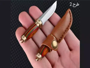چاقو آنباکسینگ قابل آویز از دسته کلید با کیف چرمی mini knife sharp small machete off knife portable