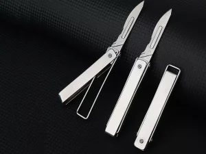 چاقو آنباکسینگ ضدزنگ تاشو قابل اتصال با جاکلیدی Creative folding utility unboxing knife