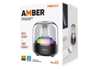 اسپیکر بلوتوث رسی RECCI RSK-W31 LED Light Amber Wireless Speaker