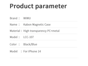 قاب مگنتی آیفون 14 پلاس 6.7 اینچ ویوو WiWU Kabon Magnetic Case for IP14/6.7 Plus LCC-107
