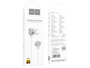 هندزفری سیمی پلاتینیوم با جک 3.5 میلیمتری هوکو Hoco Wired earphones 3.5mm M96 Platinum with mic