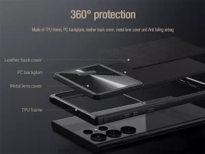 قاب محافظ سامسونگ گلکسی اس 23 اولترا نیلکین Nillkin Samsung Galaxy S23 Ultra CamShield Leather Case S