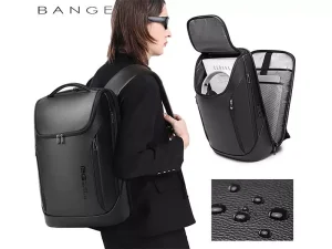 کوله پشتی لپ تاپ 15.6 اینچ چرم ضد آب یو اس بی دار بنج Bange BG-6623 Leather Anti Theft Laptop Backpack
