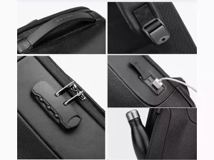 کوله پشتی چرم ضد سرقت لپ تاپ 15.6 اینچ یو اس بی دار بنج Bange BG-6622 Tas Laptop Backpack Kulit Sapi Asli 15.6 Inch