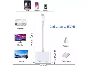 کابل اصلی تبدیل لایتنینگ به دیجیتال AV اپل Original Apple Lightning to Digital AV conversion cable a1438