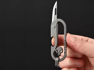 چاقو آنباکسینگ و جاکلیدی تیتانیومی تاشو Multifunctional titanium alloy unboxing folding knife sharp