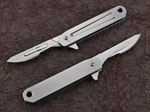 چاقو آنباکسینگ تاشو فوق‌العاده تیز دارای دو نوع تیغه قابل تعویض mini knife portable Stainless steel