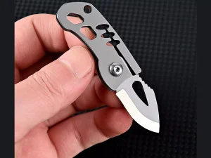 چاقو آنباکسینگ تیتانیومی تاشوی قابل آویز از دسته کلید Portable sharp mini folding knife
