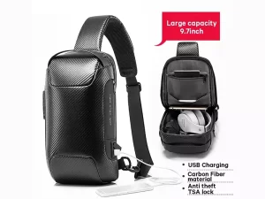 کوله تک بند ضد سرقت و ضد آب تبلت9.7 اینچ بنج Bange BG-22085 plus Carbon Waterproof Crossbody Chest Bag
