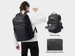 کوله پشتی ضد آب یو اس بی دار بنج مناسب تبلت و لپ تاپ تا 15.6 اینچ Bange BG-2602 Men Impaled Leather Waterproof Backpack with USB Port