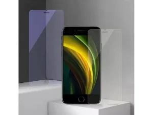 محافظ صفحه نمایش شیشه ای دوتایی ضداشعه بیسوس آیفون Baseus Anti Blue Glass Screen iPhone SE 2020