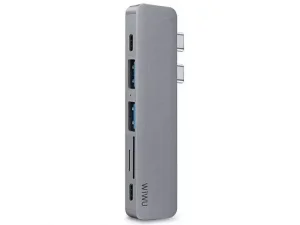 هاب تایپ سی 7 پورت ویوو WiWU T8 usb 3.0 connector type-c hub(PD/micro SD/SD Card slot/USB 3.0 port /HDMI)