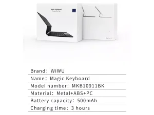 کاور کیبورد دار مغناطیسی بی سیم آیپد 12.9 اینچ ویوو WiWU Magic iPad Keyboard 12.9 inch UCJ-8618