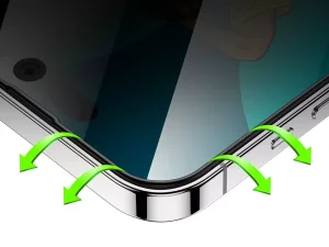 محافظ صفحه نمایش شیشه ای حریم شخصی آیفون 14 پرو گرین Green iPhone 14 Pro 3D Silicone+ Privacy Glass