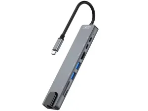 هاب تایپ سی 8 پورت ایکس او XO HUB003 USB-C Adapter 8 in 1 Type C input 80-0592