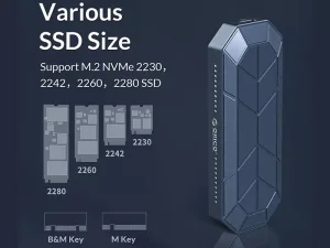 باکس هارد RGB M.2 NVMe SSD اوریکو ORICO-M2VG01-C3 RGB M.2 NVMe SSD Enclosure