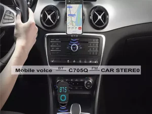 شارژر فندکی و گیرنده بلوتوث اف‌ام‌پلیر خودرو الدنیو همراه با کابل LDNIO Car Charger Triple FM C705Q