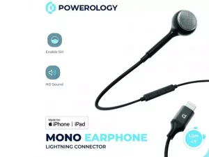 هندزفری سیمی لایتنینگ تک گوش پاورولوژی Powerology Mono Earphone Lightning Connector
