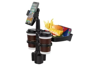 هولدر لیوانی به همراه سینی غذاخوری قابل تنظیم خودرو Cup holder with adjustable car dining tray HCB06