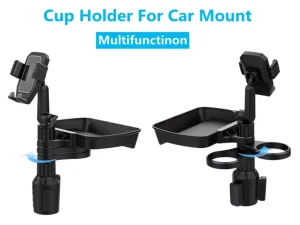 هولدر لیوانی به همراه سینی غذاخوری قابل تنظیم خودرو Cup holder with adjustable car dining tray HCB06
