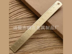 خط کش فلزی 15 سانتی متری دانشجویی ruler 15 cm thick copper brass student stationery
