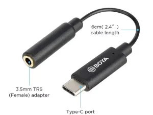 مبدل میکروفون بویا Boya BY-K4 3.5mm TRS Female to Type-C Male Audio Adapter